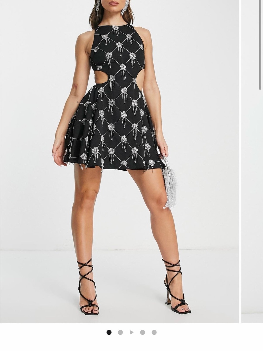 ASOS Embellished Black Cutout Mini Dress